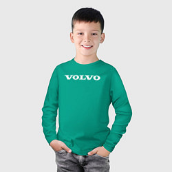 Лонгслив хлопковый детский VOLVO, цвет: зеленый — фото 2