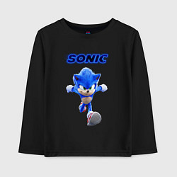 Лонгслив хлопковый детский SONIC, цвет: черный