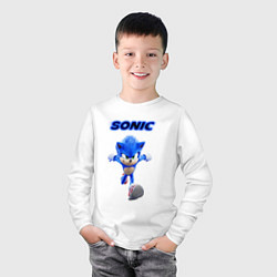 Лонгслив хлопковый детский SONIC, цвет: белый — фото 2