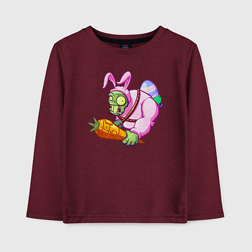 Детский лонгслив Plants vs Zombies / Меланж-бордовый – фото 1