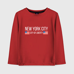 Лонгслив хлопковый детский NEW YORK, цвет: красный