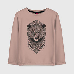 Лонгслив хлопковый детский Медведь, цвет: пыльно-розовый