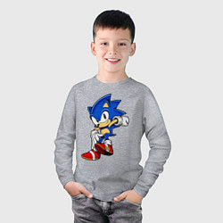 Лонгслив хлопковый детский SONIC, цвет: меланж — фото 2