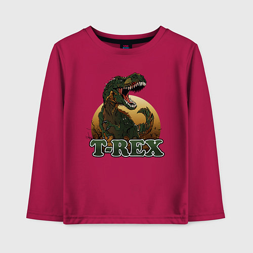 Детский лонгслив T-Rex / Маджента – фото 1