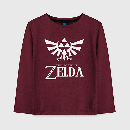 Детский лонгслив THE LEGEND OF ZELDA / Меланж-бордовый – фото 1