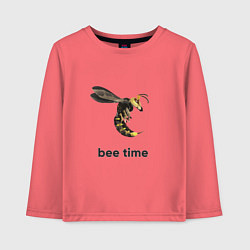 Лонгслив хлопковый детский Bee time, цвет: коралловый