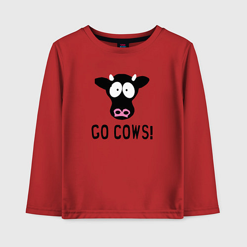 Детский лонгслив South Park Go Cows! / Красный – фото 1