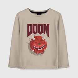 Лонгслив хлопковый детский DOOM, цвет: миндальный