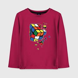 Лонгслив хлопковый детский Кубик Рубика, цвет: маджента