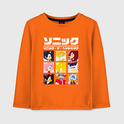 Лонгслив хлопковый детский Японский Sonic, цвет: оранжевый