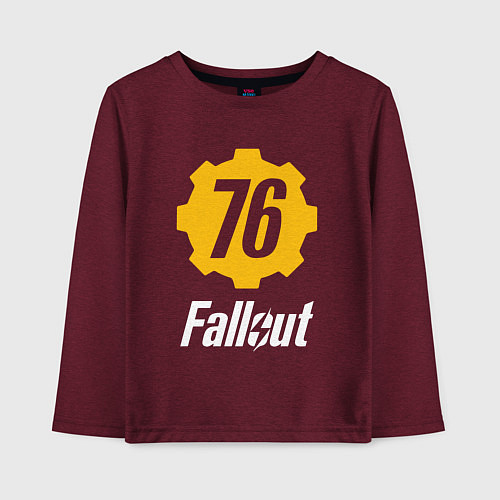 Детский лонгслив FALLOUT76 / Меланж-бордовый – фото 1