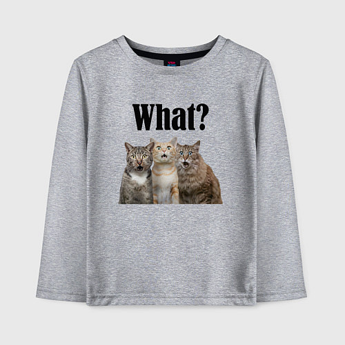 Детский лонгслив Удивленные кошки / Меланж – фото 1