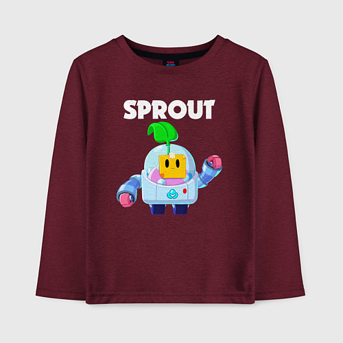 Детский лонгслив BRAWL STARS SPROUT / Меланж-бордовый – фото 1