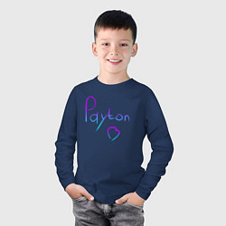Лонгслив хлопковый детский PAYTON LOVE, цвет: тёмно-синий — фото 2