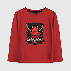 Лонгслив хлопковый детский МАСКА РОНИНА, цвет: красный