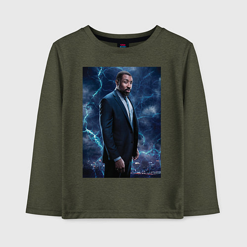 Детский лонгслив Jefferson Pierce / Меланж-хаки – фото 1