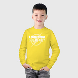 Лонгслив хлопковый детский Lightning Gave Me Abs?, цвет: желтый — фото 2