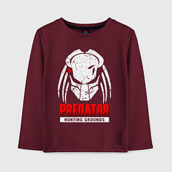 Лонгслив хлопковый детский PREDATOR: HUNTING GROUNDS, цвет: меланж-бордовый