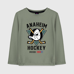 Лонгслив хлопковый детский ANAHEIM DUCKS, цвет: авокадо