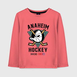 Лонгслив хлопковый детский ANAHEIM DUCKS, цвет: коралловый