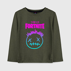 Лонгслив хлопковый детский TRAVIS SCOTT X FORTNITE, цвет: меланж-хаки