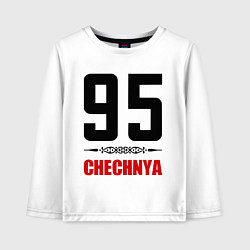 Лонгслив хлопковый детский 95 Chechnya, цвет: белый