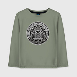 Лонгслив хлопковый детский Eye, цвет: авокадо