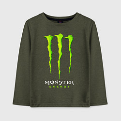 Лонгслив хлопковый детский MONSTER ENERGY, цвет: меланж-хаки