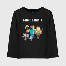 Лонгслив хлопковый детский MINECRAFT, цвет: черный