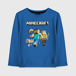 Лонгслив хлопковый детский MINECRAFT, цвет: синий