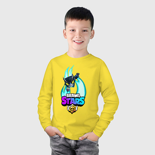 Детский лонгслив BRAWL STARS MECHA CROW / Желтый – фото 3