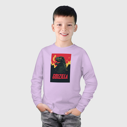 Детский лонгслив Godzilla / Лаванда – фото 3