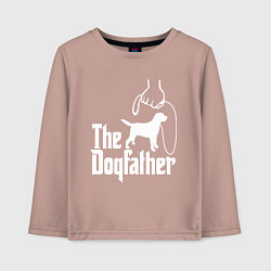 Лонгслив хлопковый детский The Dogfather - пародия, цвет: пыльно-розовый