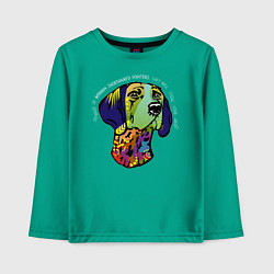 Лонгслив хлопковый детский Берегись курцхаара, цвет: зеленый