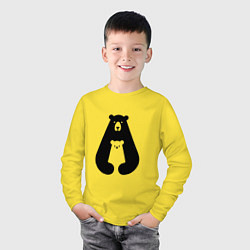 Лонгслив хлопковый детский Медведь Z, цвет: желтый — фото 2