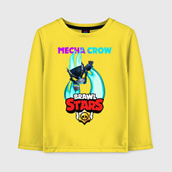 Лонгслив хлопковый детский BRAWL STARS MECHA CROW, цвет: желтый