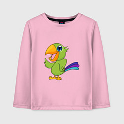 Лонгслив хлопковый детский Мексиканский Попугай, цвет: светло-розовый