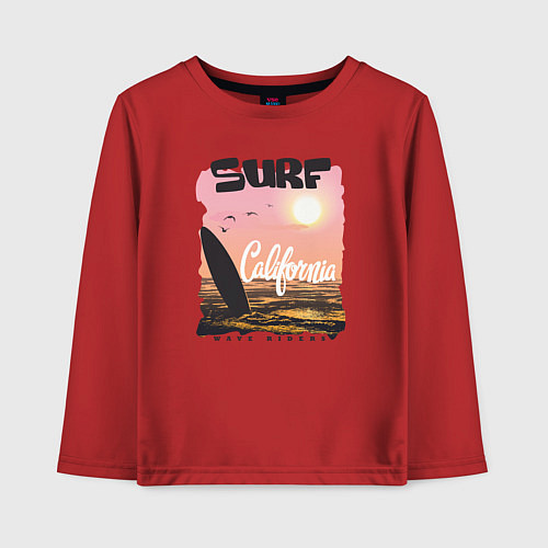 Детский лонгслив Surf California / Красный – фото 1