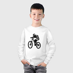 Лонгслив хлопковый детский Велоспорт Z, цвет: белый — фото 2