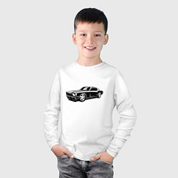 Лонгслив хлопковый детский Ford Mustang Z, цвет: белый — фото 2