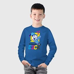 Лонгслив хлопковый детский Дональд Дак, цвет: синий — фото 2