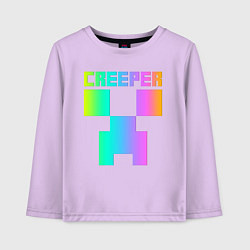 Лонгслив хлопковый детский MINECRAFT CREEPER, цвет: лаванда