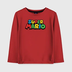 Лонгслив хлопковый детский Super mario, цвет: красный