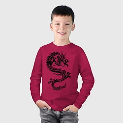 Лонгслив хлопковый детский Дракон орнамент, цвет: маджента — фото 2
