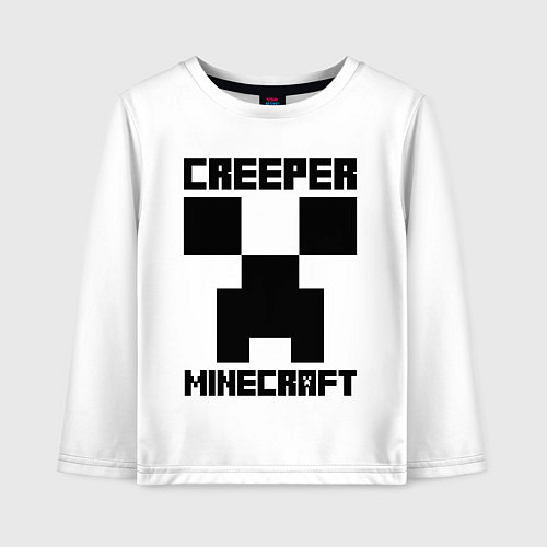 Детский лонгслив MINECRAFT CREEPER / Белый – фото 1