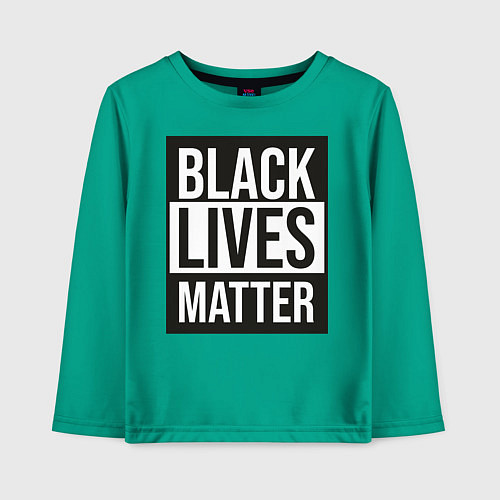 Детский лонгслив BLACK LIVES MATTER / Зеленый – фото 1