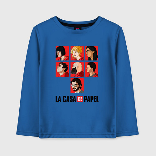 Детский лонгслив БУМАЖНЫЙ ДОМ / Синий – фото 1