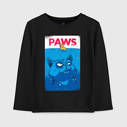Лонгслив хлопковый детский Paws пародия на челюсти, цвет: черный