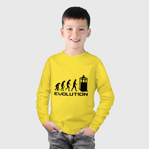 Детский лонгслив Tardis evolution / Желтый – фото 3