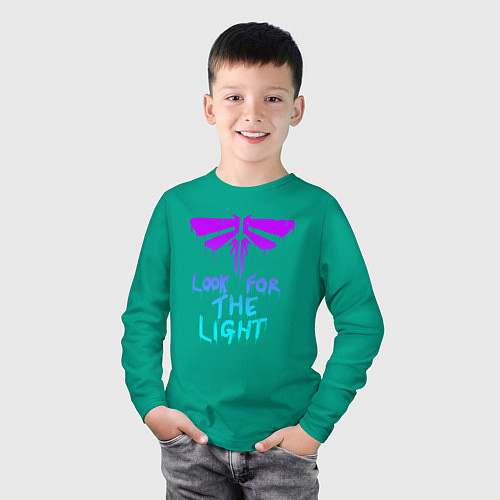 Детский лонгслив ЦИКАДЫ LOOK FOR THE LIGHT / Зеленый – фото 3